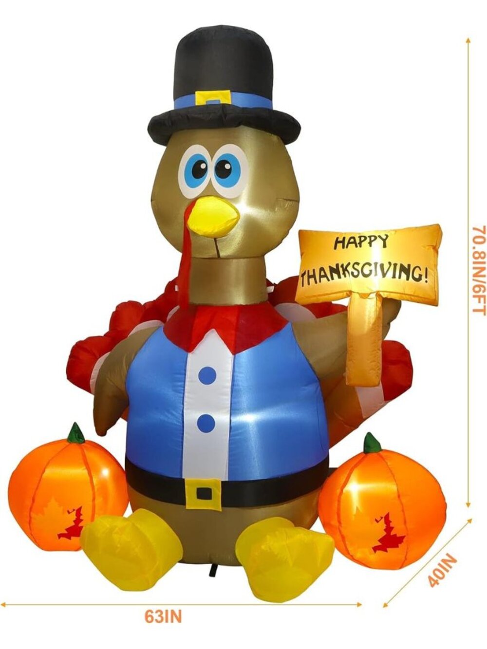 Thanksgiving Inflatable Decorations,ighted Happy Thanksgiving Inflatables - Picture 2 of 6
